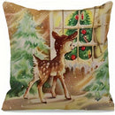 Axyaa Christmas Pillowcase: Santa Claus Fawn Pattern Decoration for Home Sofa