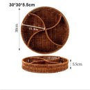 Axyaa Woven Rattan Storage Tray - 10 Styles Square Basket for Snacks, Bread & Food