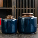 Axya Ceramic Tea Caddy with Metal Sealing Cover - Large Airtight Kitchen Storage Jar