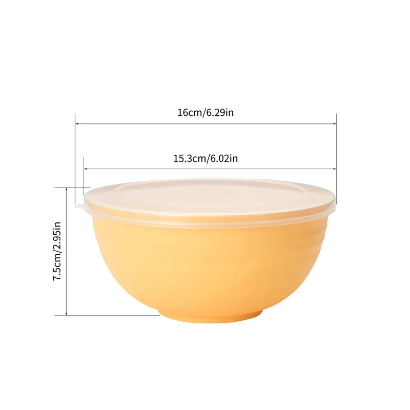 Axyaa 4pcs Bowl Set with Lid & Bento Box for Camping, Picnic, Kitchen Essentials