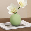 Axyaa Pink Rose Ceramic Vase for Desktop Decor, Small Rose Simulation Floral Ornament