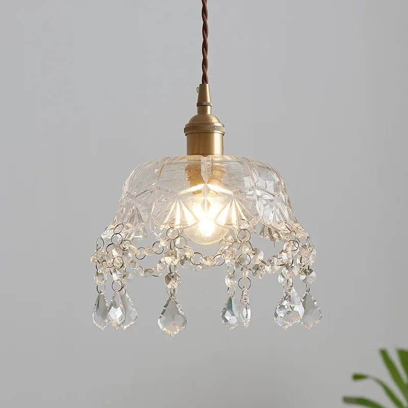 Axyaa Nordic Luxury Crystal Pendant Lamp for Bedroom, Kitchen, and Dining Room
