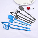 Axyaa 8-Piece Black Stainless Steel Dinnerware Set Kitchen Flatware Cutlery Party Bar Set.