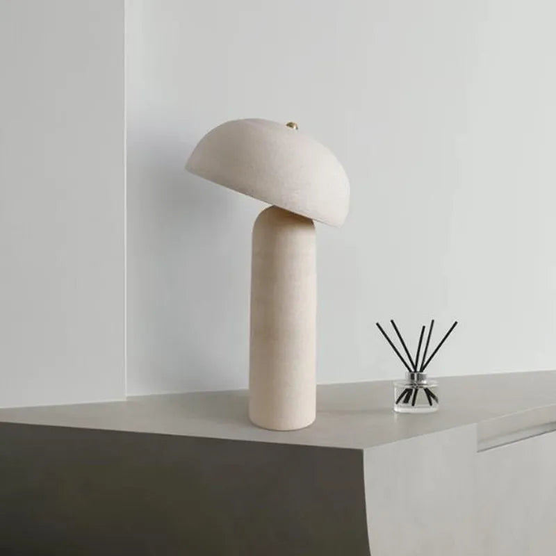 Axyaa Ceramicah Tera Lamp: Retro Mushroom Design for Living Room, Bedroom or Bedside