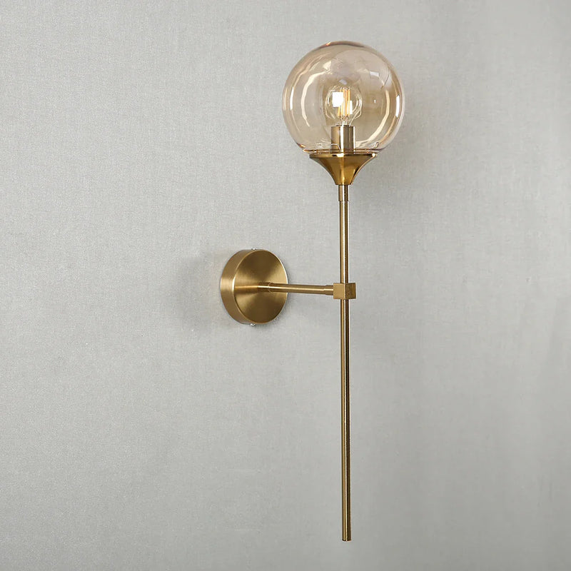 Golden Round Glass Ball Wall Lamp by Axyaa: Nordic Design LED Wall Lights