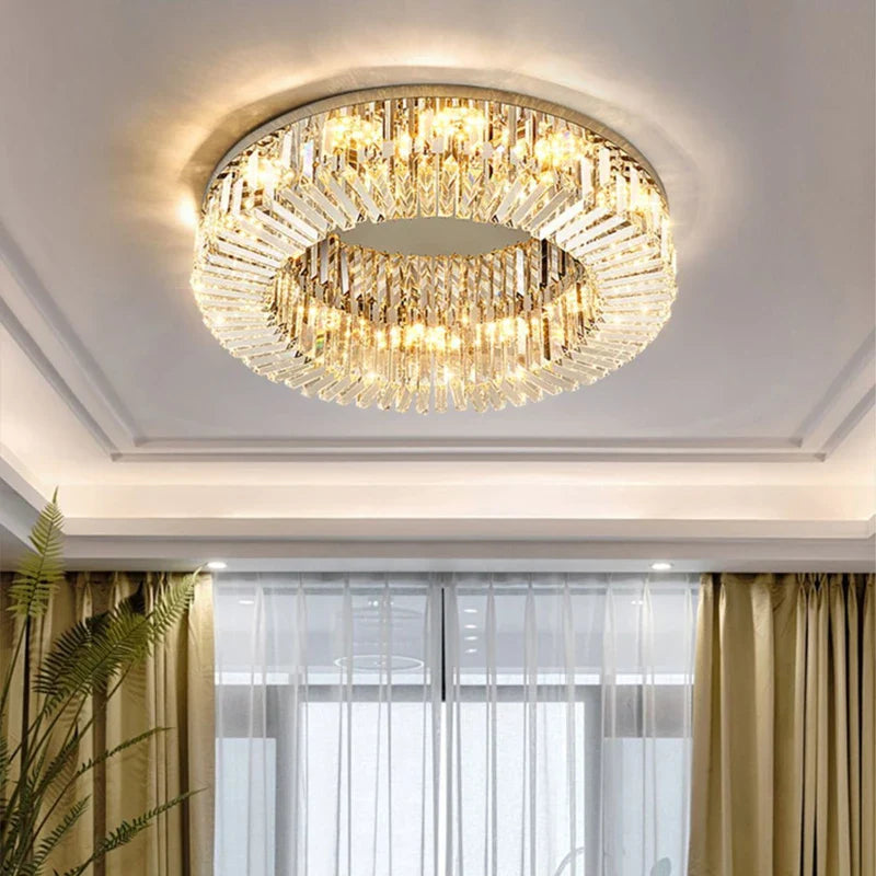 Axyaa Crystal LED Ceiling Light - Luxury Kitchen Living Room Bedroom Lighting