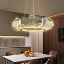 Axyaa Modern Acrylic Petal Pendant Light with LED Ring for High Light Ambiance