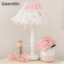 Axyaa Lace Table Lamp Wood Stand Light for Girls' Room Bedside Modern Desk Home Deco