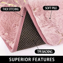 Axyaa Rabbit Faux Fur Non-Slip Bathroom Mat Pink Black Bathmat 40x60cm 50x80cm