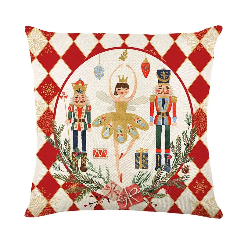 Axyaa Nutcracker Dwarf Print Pillowcase Set: Festive Christmas Room Decor & Gift