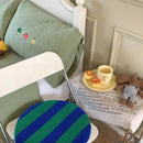 Axyaa Cozy Jacquard Lamb Wool Seat Cushion - Bear Stripe Design