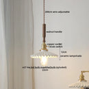 Axyaa Modern Ceramic Walnut Copper LED Pendant Light Chandelier
