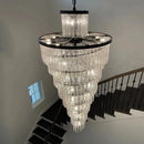 Axyaa Modern Glass Staircase Chandelier: Luxury LED Indoor Lighting for Creative Home Decor