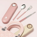 Axyaa Kawaii Cutlery Set: Spoon, Fork, Chopsticks in Case