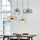 Axyaa Nordic Amber Glass Ceiling Chandelier Pendant Light for Living Room Bedroom Kitchen