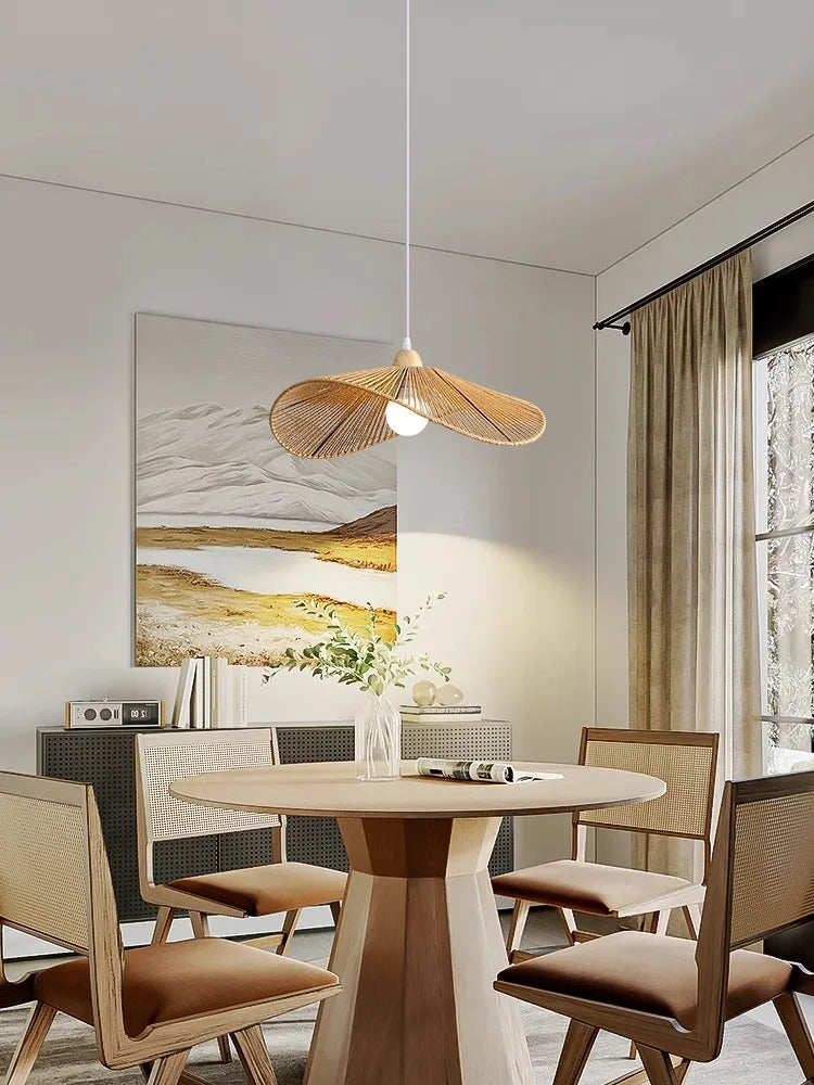 Axyaa Wabi Sabi Rattan Pendant Light Chandelier for Home Decor