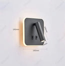 Axyaa LED Wall Lamp with Adjustable Angle and USB Charging Port