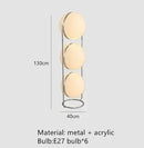 Axyaa Nordic LED Metal Chrome Ball Desk Lamp - White Acrylic Vintage Standing Light