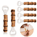 Axyaa Stainless Steel Bamboo Handled Beer Opener Bartender Tool for Bar & Kitchen