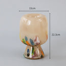 Axyaa Mushroom Glass Vase: Creative Floral Table Decor & Room Aesthetic