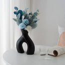Axyaa Nordic Monochrome Ceramic Vase Geometric Abstract Art Home Decoration Ornament