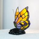 Mediterranean Butterfly Stained Glass Table Lamp by Axyaa for Vintage Living Room