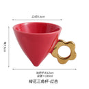 Axyaa Plum Triangle Ceramic Cone Cup - Stylish Coffee Mug for Home Decor