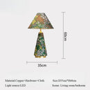 Axyaa Velvet Floral Desk Lamp - Antique Northeast Style, Bedroom Bedside Atmosphere