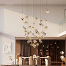 Axyaa Gold Glass Square LED Pendant Lightoom Lighting