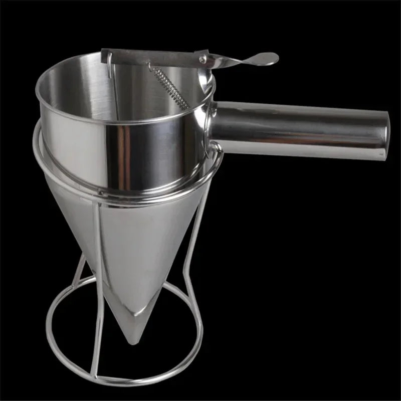 Axya Stainless Steel Kitchen Funnel with Handle and Rack