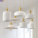 Axyaa White Ceramic LED Pendant Lamp Modern Hanging Light Fixtures