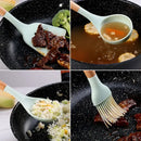 Axyaa 12PCS Silicone Kitchen Utensils Set with Wooden Handle - Non-Stick Cookware & Egg Beaters