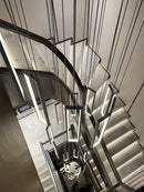 Axyaa Modern Loft LED Stair Chandelier Hanging Light Fixture