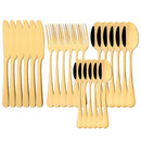Axyaa 24-Piece Stainless Steel Rainbow Cutlery Set and Tableware