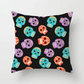 Axyaa Black Grey Skull Face Pillowcase for Halloween Living Room Decor