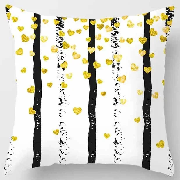 Axyaa Yellow Pink Pattern Square Pillowcase Home Decoration Cushion Cover