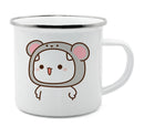 Axyaa Cat Enamel Coffee Mug - Unique Funny Tea Cup for Travel and Home