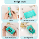 Axyaa Mini Clear Suitcase Storage Box for Candy, Jewelry & False Eyelashes