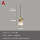 Axyaa Nordic Marble Pendant Lights LED Dimmable Alabaster Chandelier