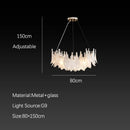 Axyaa French Crystal Chandelier: Misty Artistic Lighting Fixture for Elegant Living Spaces