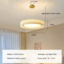 Axyaa Creamy Fabric LED Chandelier, Minimalist Bedroom Dining Room Pendant Light