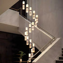 Axyaa Crystal Chandelier Stair Pendant Lamp Living Room Interior Lighting