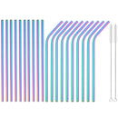 Axyaa Stainless Steel Straw Set: 20 Reusable Drinking Straws for Bar Party
