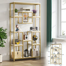 Axyaa 5 Tier Gold Bookshelf: Modern Etagere Bookcase with Open Storage Shelves