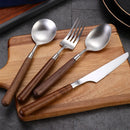 Axyaa Walnut Handle Stainless Steel Tableware Set