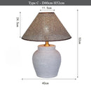 Axyaa Japanese Ceramic LED Floor Lamp with Fabric Lampshade for Home Decor