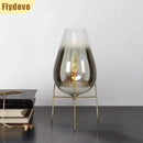 Axyaa Glass Desk Lamp Floor Lamp: Modern Simple Living Room Bedroom Lighting