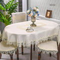 Axyaa Oval Macrame Lace Tablecloth for Dining Wedding Kitchen Party Decor