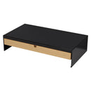 Axyaa Bamboo Drawer Monitor Stand Riser - White, Ergonomic Desk Organizer with Storage