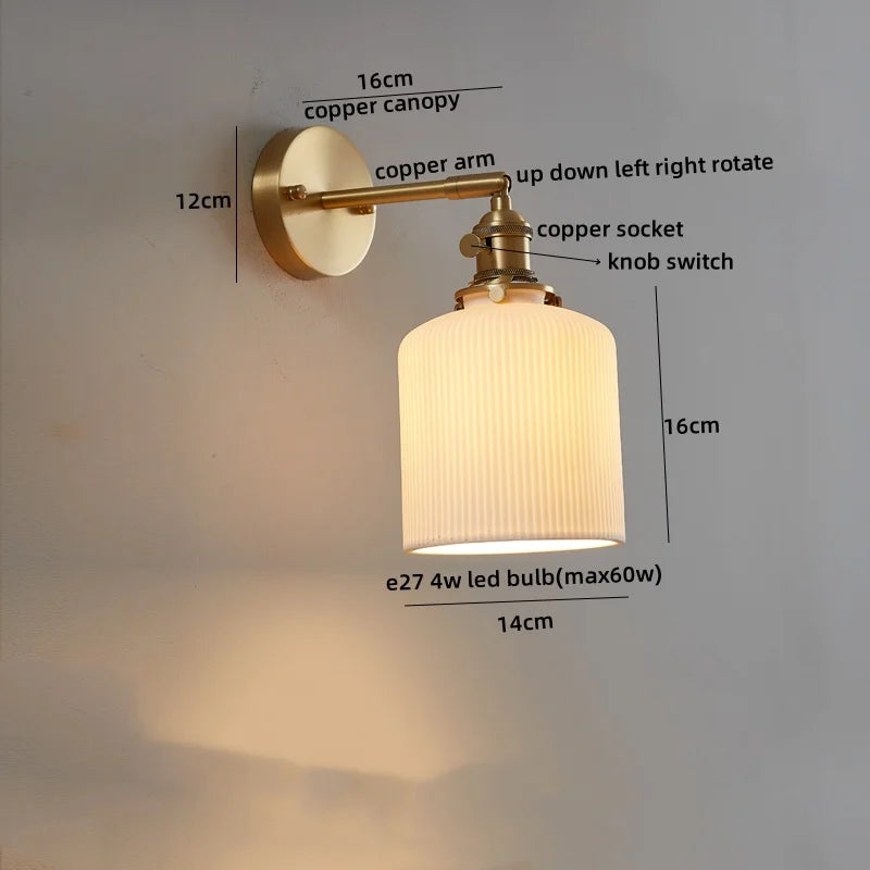 Axyaa Nordic LED Wall Sconce Pull Chain Switch Light for Home Decor